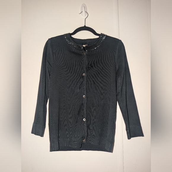J. Crew Navy Women's Cardigan with Beaded Detail - Picture 7 of 8